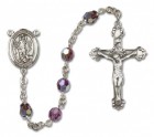 St. Lazarus Sterling Silver Heirloom Rosary Fancy Crucifix