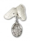Baby Pin with Guardian Angel Charm and Baby Boots Pin