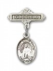 Pin Badge with St. Edith Stein Charm and Godchild Badge Pin