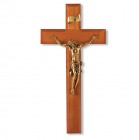 Leaning Christ Natural Cherry Wall Crucifix - 11 inch