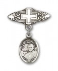 Pin Badge with Pope John Paul II Charm and Badge Pin with Cross