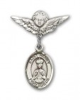 Pin Badge with St. Henry II Charm and Angel with Smaller Wings Badge Pin