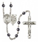 Men's St. Christopher EMT Silver Plated Rosary