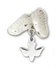 Baby Pin with Holy Spirit Charm and Baby Boots Pin
