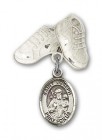 Pin Badge with St. Joseph Charm and Baby Boots Pin