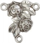 Rose Sterling Silver Rosary Centerpiece