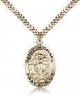 Men's Double Sided Oval St. Michael and Guardian Angel Medal