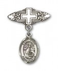 Pin Badge with St. John the Apostle Charm and Badge Pin with Cross