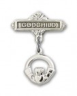 Baby Badge with Claddagh Charm and Godchild Badge Pin