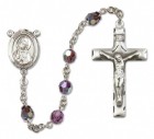 St. Monica Sterling Silver Heirloom Rosary Squared Crucifix