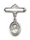Pin Badge with St. Ignatius Charm and Polished Engravable Badge Pin