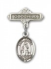 Pin Badge with St. Rachel Charm and Godchild Badge Pin