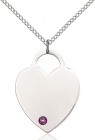 Large Women's Heart Pendant with Birthstone Options