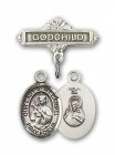 Baby Badge with Our Lady of Mount Carmel Charm and Godchild Badge Pin