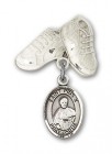 Pin Badge with St. Pius X Charm and Baby Boots Pin