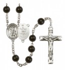 Men's Guardian Angel Army Silver Plated Rosary