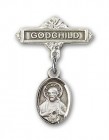 Baby Pin with Scapular Charm and Godchild Badge Pin