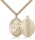 Oval Saint Luke Medal with Medicine Symbol