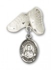 Pin Badge with St. John Chrysostom Charm and Baby Boots Pin