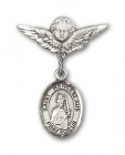 Pin Badge with St. Wenceslaus Charm and Angel with Smaller Wings Badge Pin