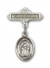 Pin Badge with St. Sophia Charm and Godchild Badge Pin