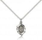 Pointed Oval Petite St. Christopher Necklace