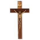 Traditional Walnut Wall Crucifix - 12 inch