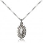 Women's Oval Etched Border Miraculous Pendant