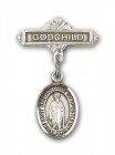 Pin Badge with St. Bartholomew the Apostle Charm and Godchild Badge Pin