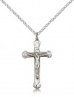 Shell Tip Sterling Crucifix Necklace