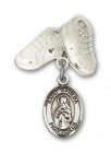 Pin Badge with St. Matilda Charm and Baby Boots Pin