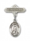 Pin Badge with St. Peregrine Laziosi Charm and Godchild Badge Pin