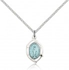Small Oval Tip Miraculous Medal Necklace