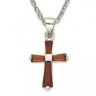 Youth Birthstone Baguette Cross Necklace
