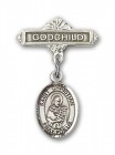 Pin Badge with St. Christian Demosthenes Charm and Godchild Badge Pin