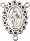 Miraculous Medal Rosary Centerpiece with Black Glass Stones