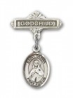 Pin Badge with St. Olivia Charm and Godchild Badge Pin