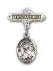 Pin Badge with St. Dominic Savio Charm and Godchild Badge Pin