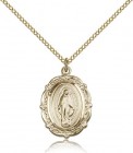 Floret Border Miraculous Medal Necklace