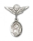 Pin Badge with Our Lady of la Vang Charm and Angel with Smaller Wings Badge Pin