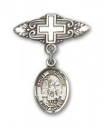 Pin Badge with St. Germaine Cousin Charm and Badge Pin with Cross