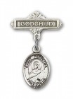 Pin Badge with St. Perpetua Charm and Godchild Badge Pin
