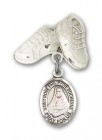 Pin Badge with St. Rose Philippine Charm and Baby Boots Pin