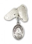 Pin Badge with St. Katherine Drexel Charm and Baby Boots Pin