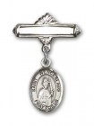 Pin Badge with St. Wenceslaus Charm and Polished Engravable Badge Pin