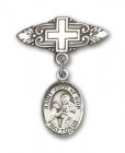 Pin Badge with St. John of God Charm and Badge Pin with Cross