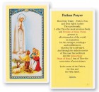 Prayer To The Our Lady of Fatima Laminated Prayer Card