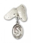 Pin Badge with St. Rose of Lima Charm and Baby Boots Pin