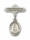 Baby Badge with Virgin of the Globe Charm and Godchild Badge Pin