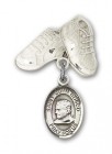 Pin Badge with St. John Bosco Charm and Baby Boots Pin